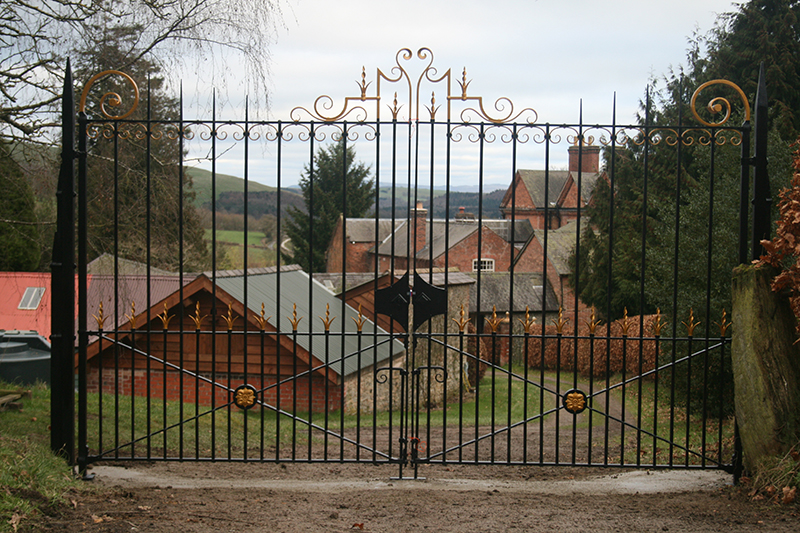 Bespoke hand-forged driveway gates Wales